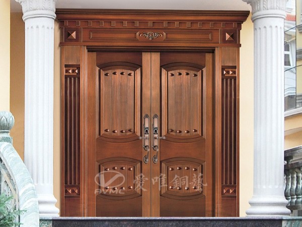 佛山銅門廠家愛唯銅藝——定制別墅銅門中式風格