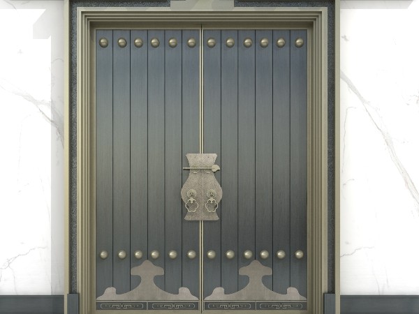 佛山銅門廠家愛唯銅藝——中式風格別墅銅門庭院銅門